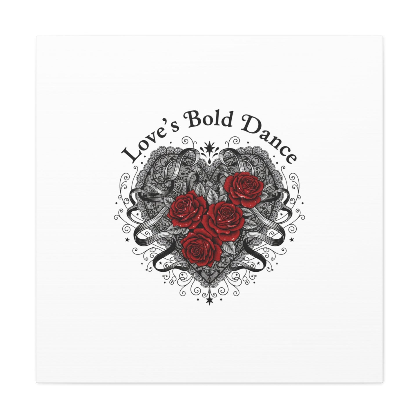 Gothic Romance Heart Roses Canvas | Nu Romantic 80s Nostalgia, Valentine Punk - AKYCO