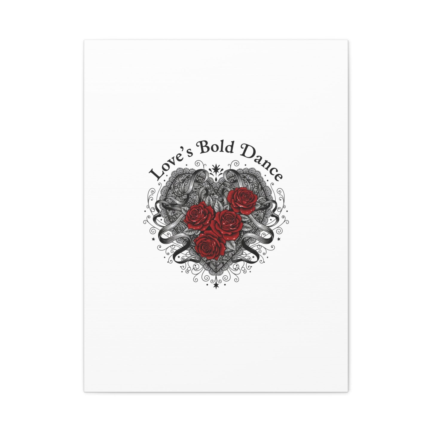 Gothic Romance Heart Roses Canvas | Nu Romantic 80s Nostalgia, Valentine Punk - AKYCO