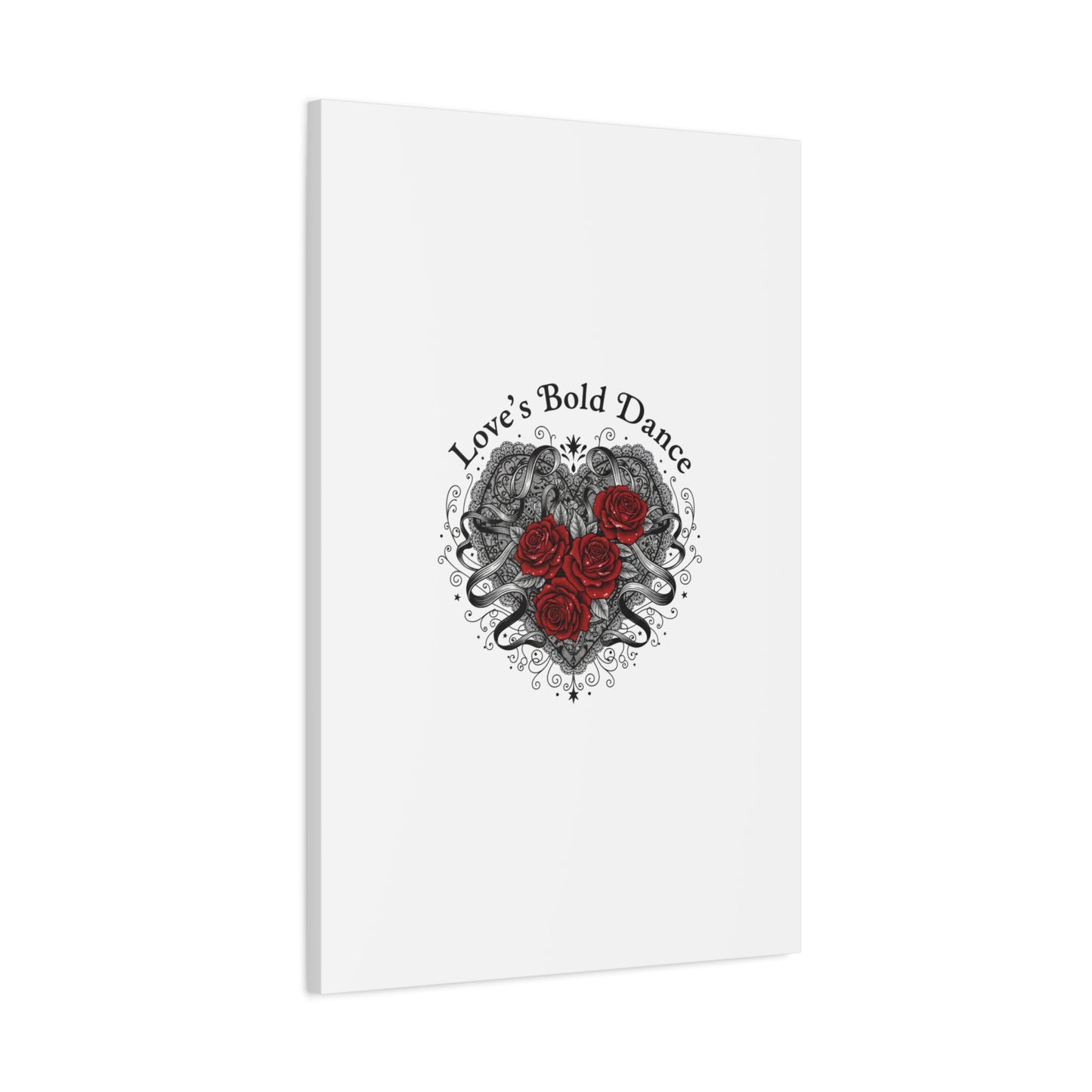 Gothic Romance Heart Roses Canvas | Nu Romantic 80s Nostalgia, Valentine Punk - AKYCO