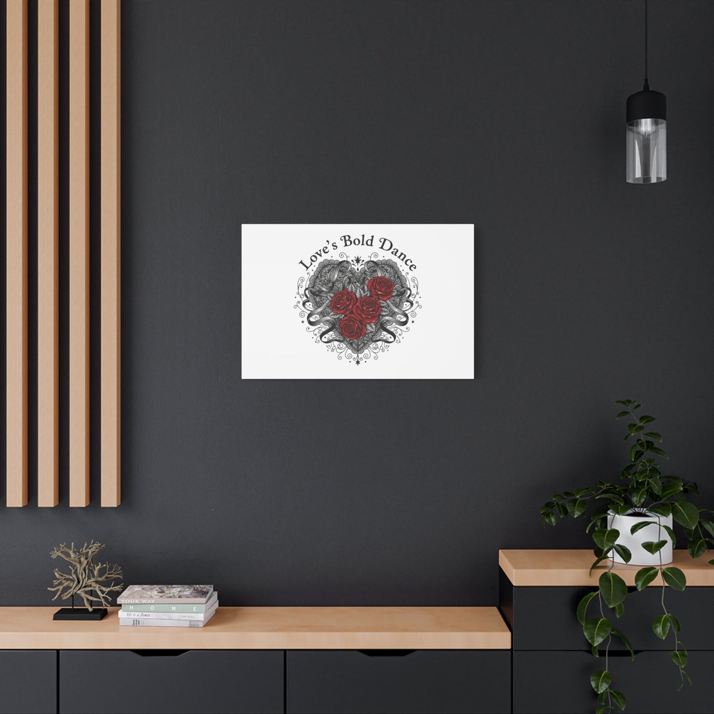 Gothic Romance Heart Roses Canvas | Nu Romantic 80s Nostalgia, Valentine Punk - AKYCO