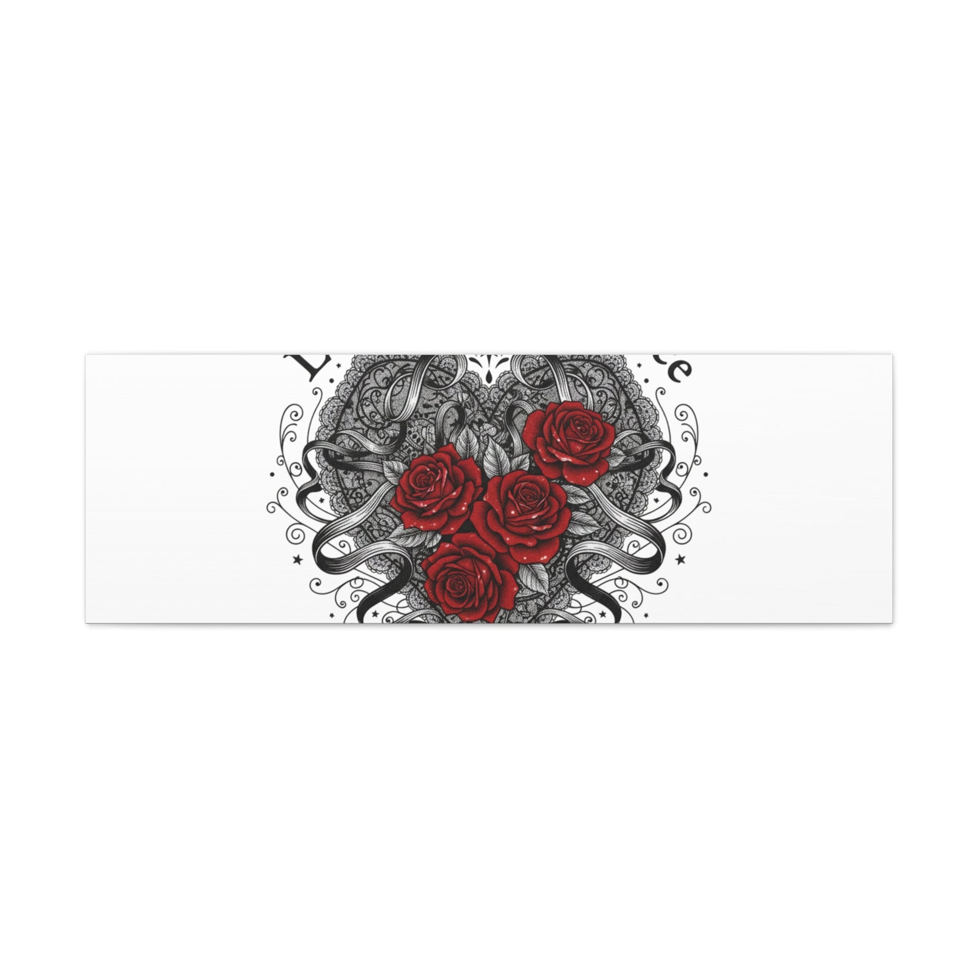 Gothic Romance Heart Roses Canvas | Nu Romantic 80s Nostalgia, Valentine Punk - AKYCO