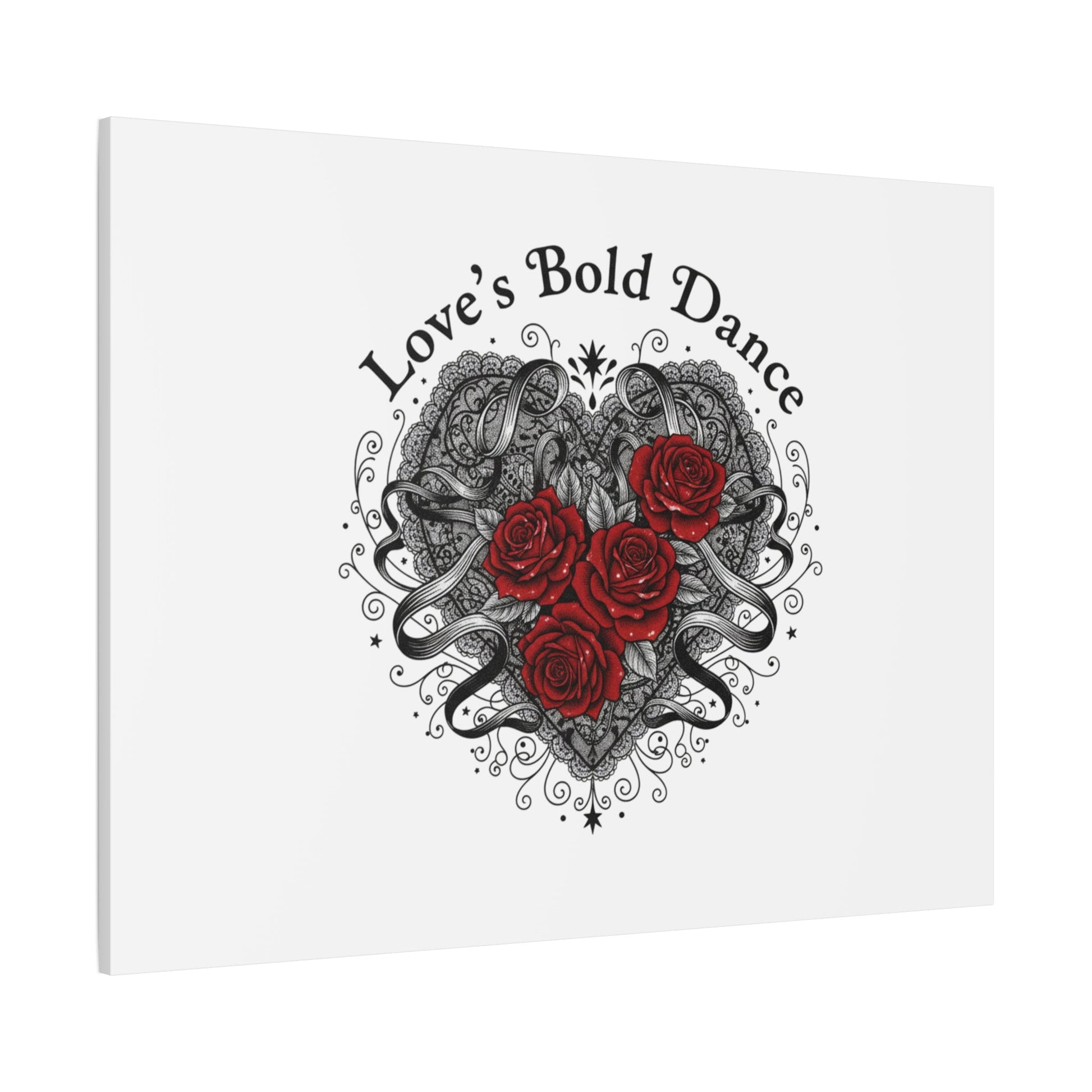 Gothic Romance Heart Roses Canvas | Nu Romantic 80s Nostalgia, Valentine Punk - AKYCO
