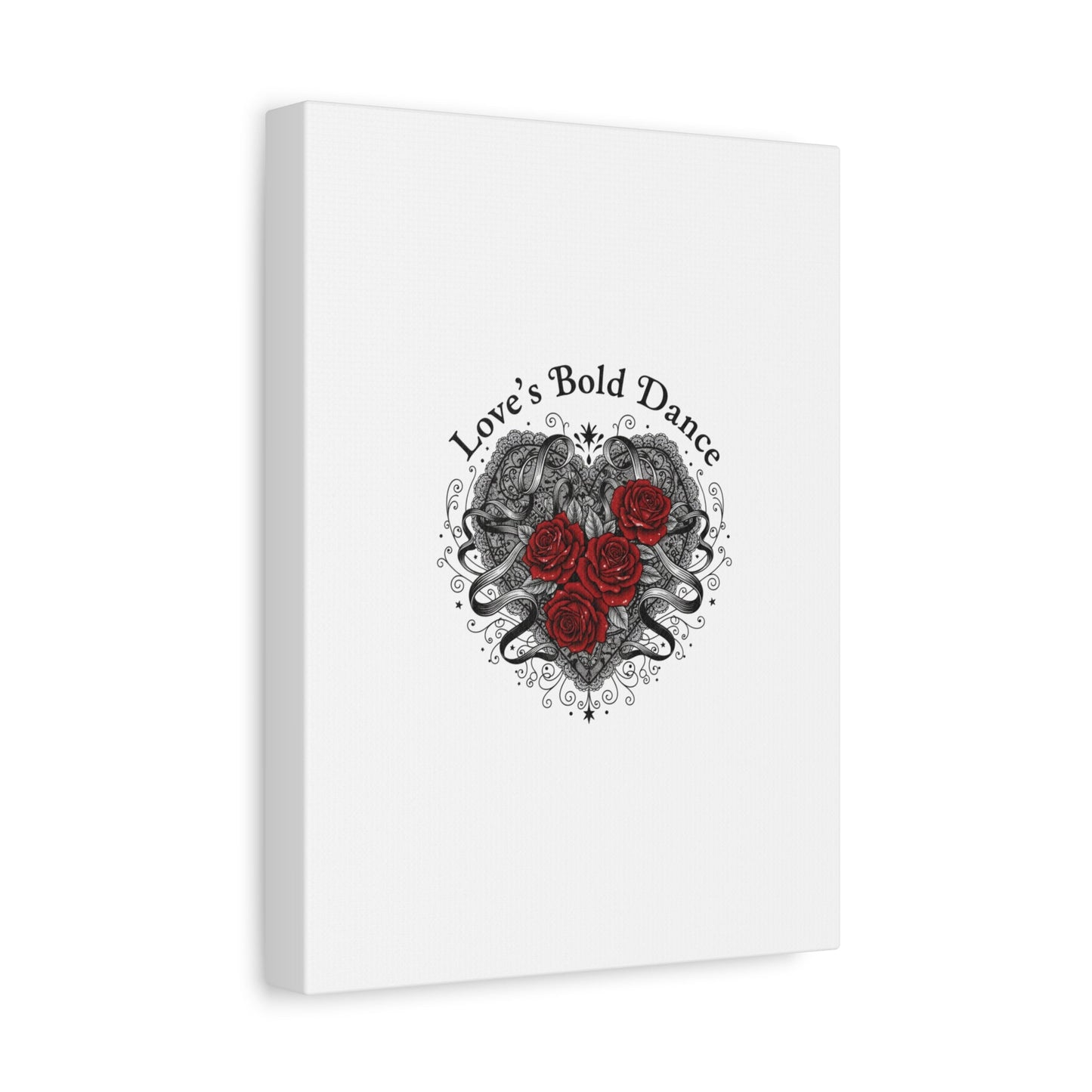 Gothic Romance Heart Roses Canvas | Nu Romantic 80s Nostalgia, Valentine Punk - AKYCO