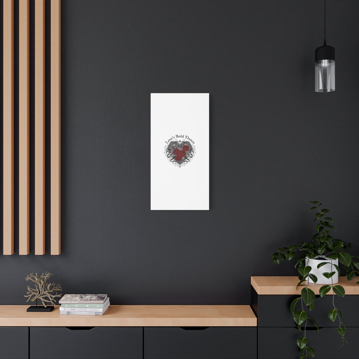 Gothic Romance Heart Roses Canvas | Nu Romantic 80s Nostalgia, Valentine Punk - AKYCO
