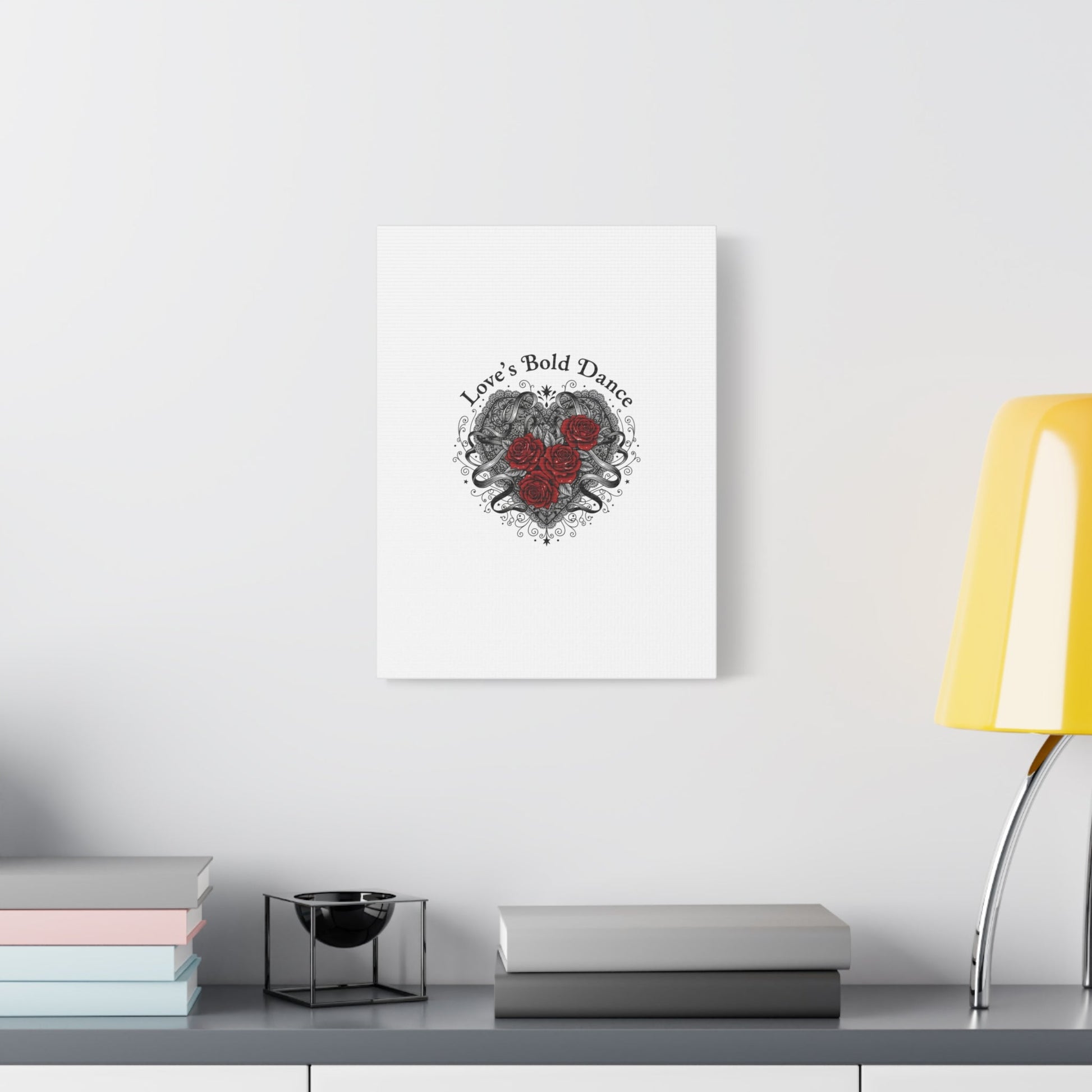 Gothic Romance Heart Roses Canvas | Nu Romantic 80s Nostalgia, Valentine Punk - AKYCO