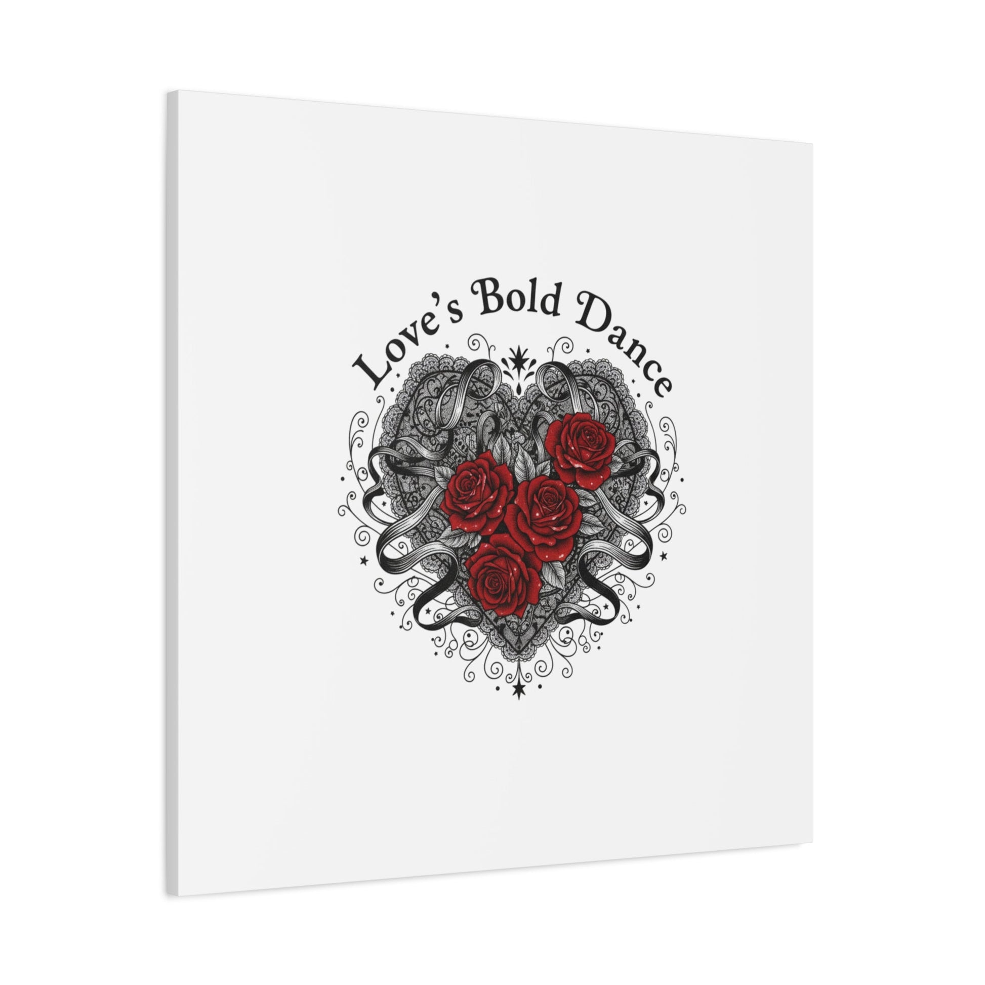 Gothic Romance Heart Roses Canvas | Nu Romantic 80s Nostalgia, Valentine Punk - AKYCO