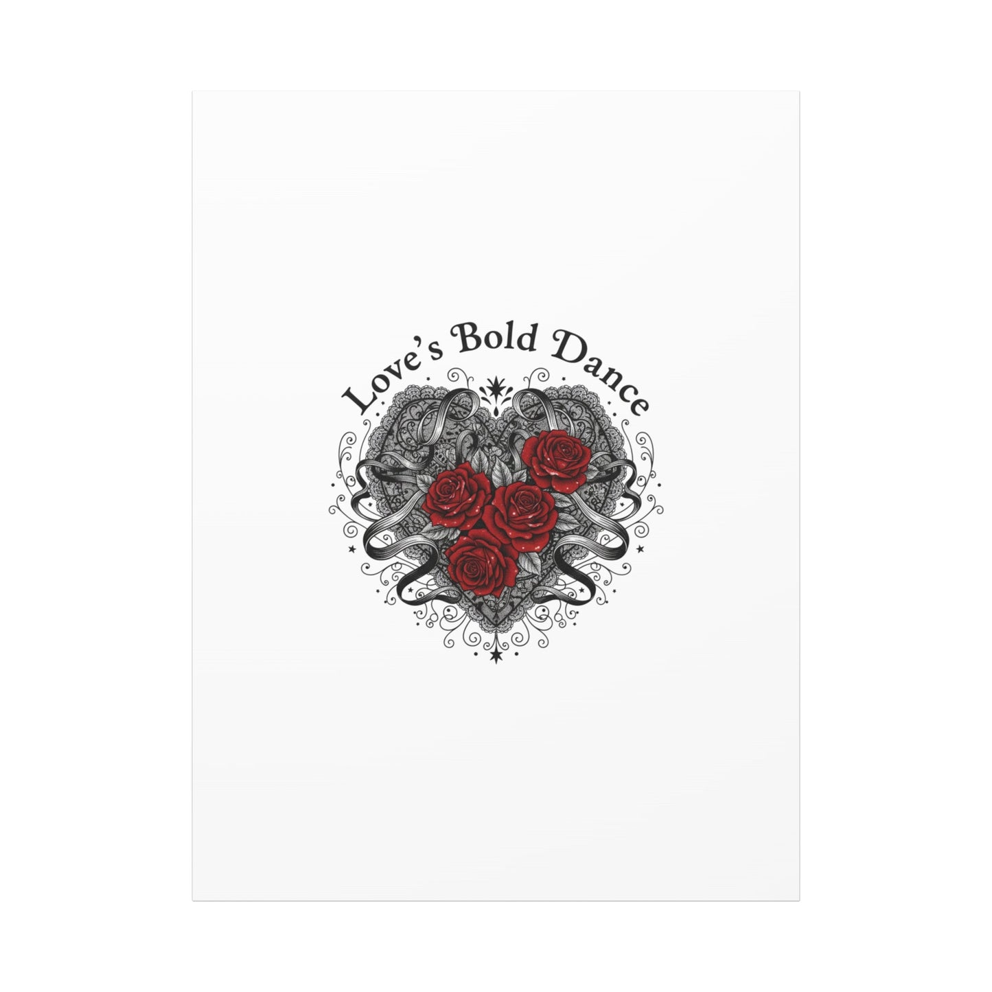 Gothic Romance Heart Roses Canvas | Nu Romantic 80s Nostalgia, Valentine Punk - AKYCO