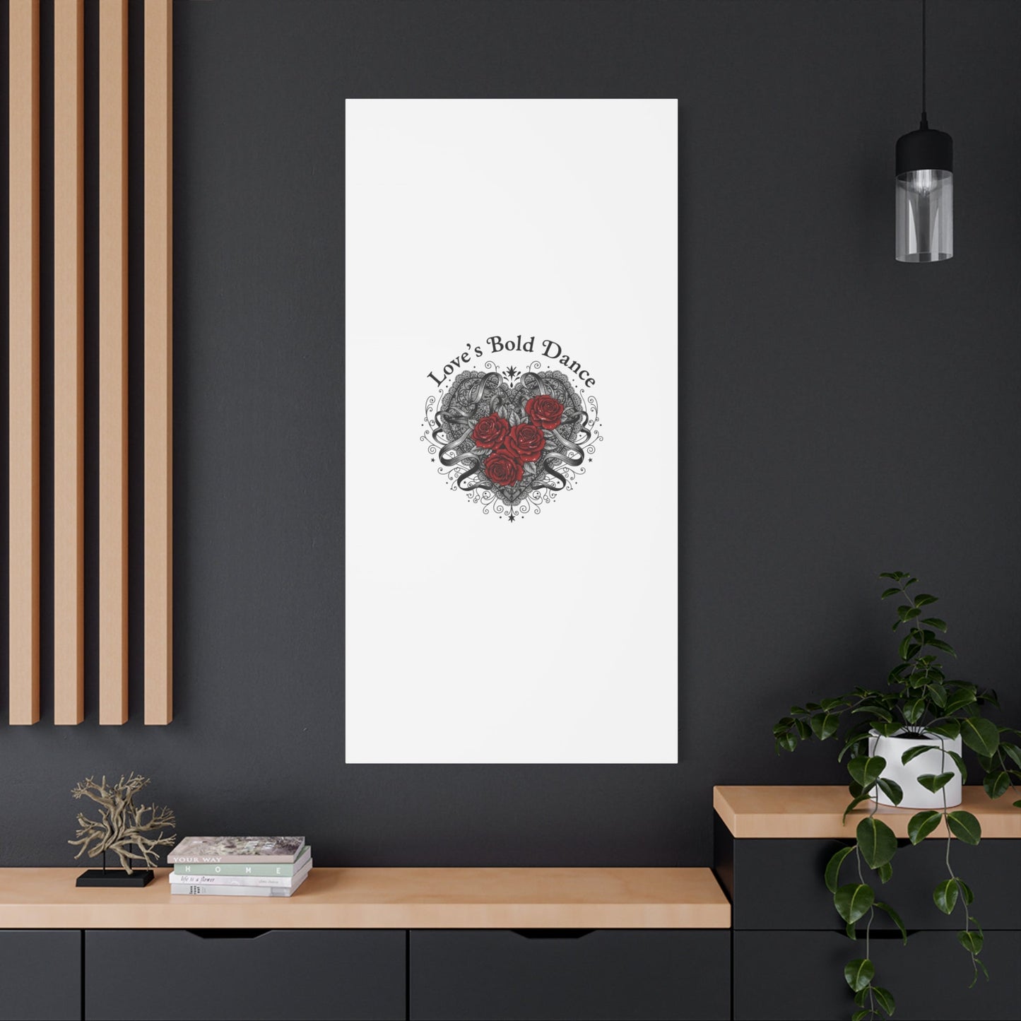 Gothic Romance Heart Roses Canvas | Nu Romantic 80s Nostalgia, Valentine Punk - AKYCO