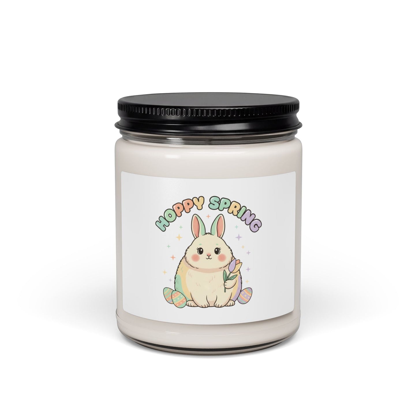 Candela soy Hoppy Spring Bunny con coniglietto vintage pastello cottagecore - AKYCO