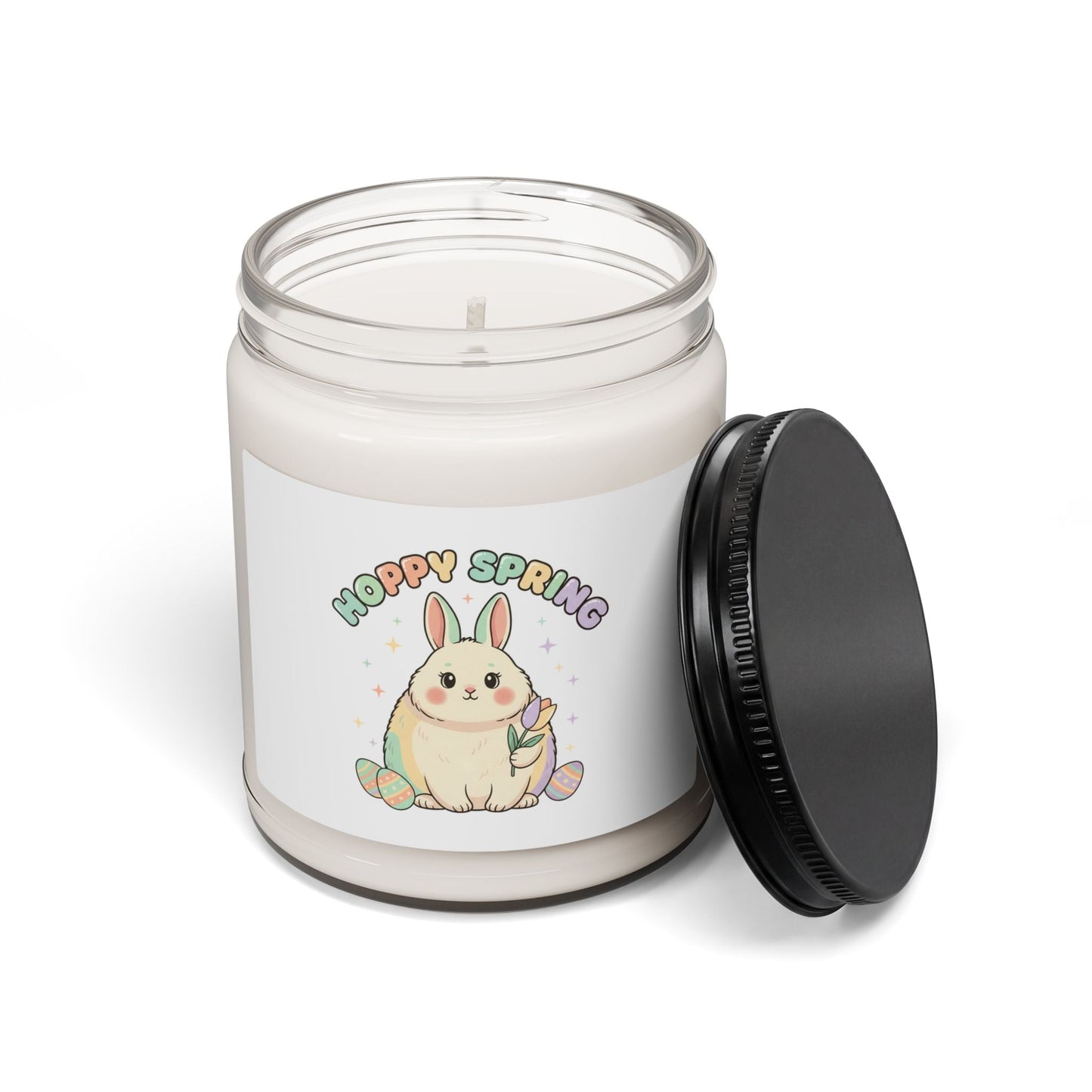 Candela soy profumata Hoppy Spring Bunny coniglietto kawaii pastello barattolo vetro - AKYCO