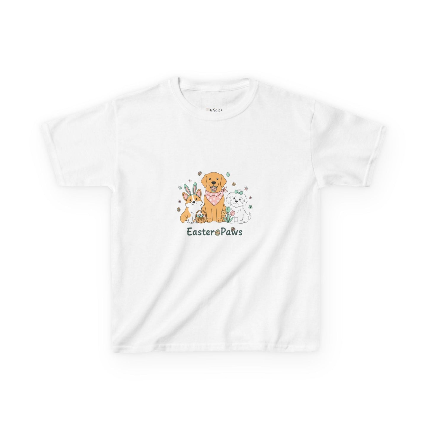 Kids T-Shirt — "Easter ePaws" Cute Puppy & Bunny Easter Tee - AKYCO