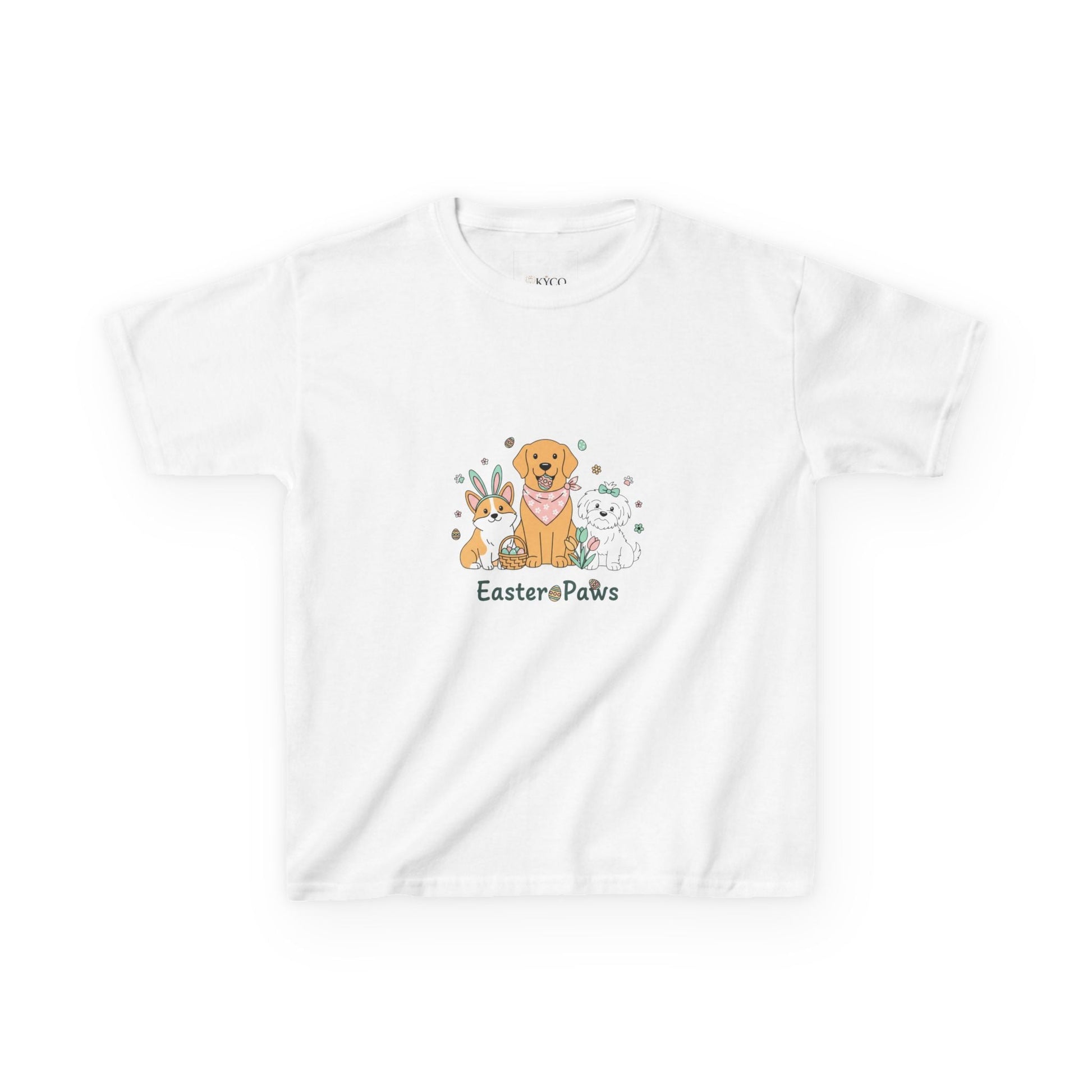 Kids T-Shirt — "Easter ePaws" Cute Puppy & Bunny Easter Tee - AKYCO