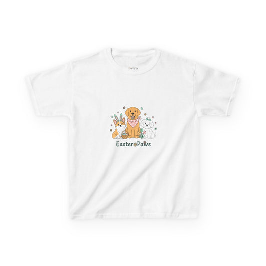 Kids T-Shirt — "Easter ePaws" Cute Puppy & Bunny Easter Tee - AKYCO