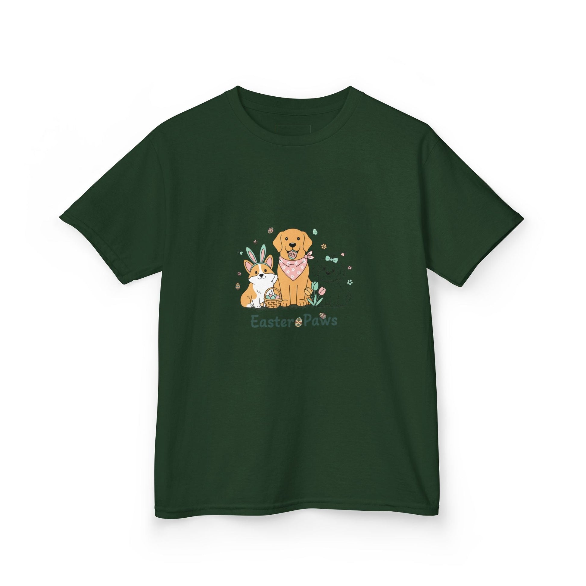 Kids T-Shirt — "Easter ePaws" Cute Puppy & Bunny Easter Tee - AKYCO