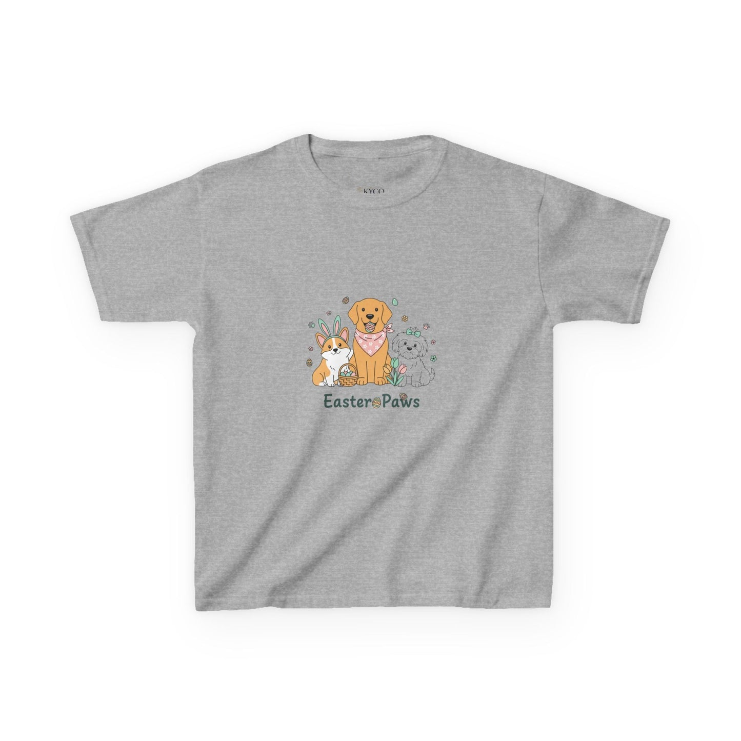 Kids T-Shirt — "Easter ePaws" Cute Puppy & Bunny Easter Tee - AKYCO