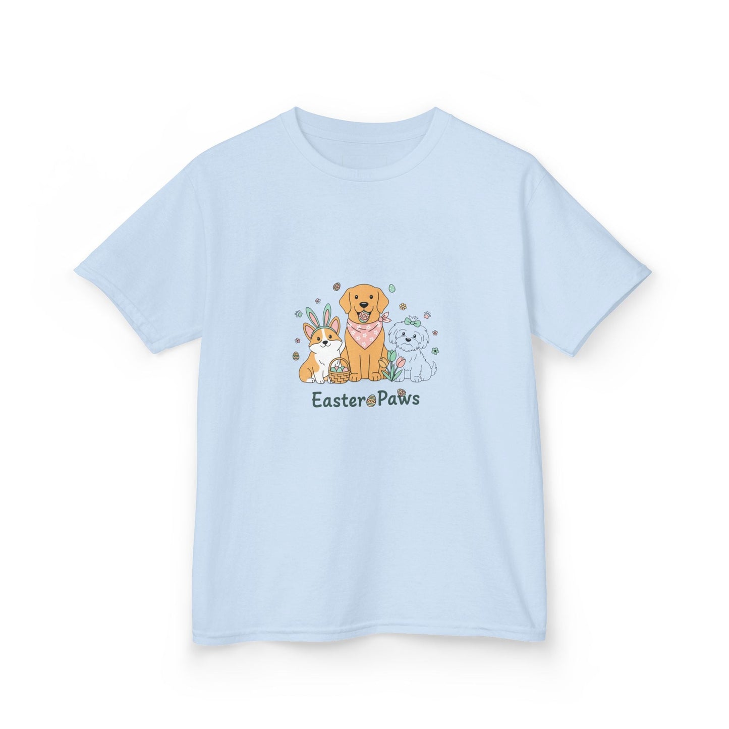 Kids T-Shirt — "Easter ePaws" Cute Puppy & Bunny Easter Tee - AKYCO