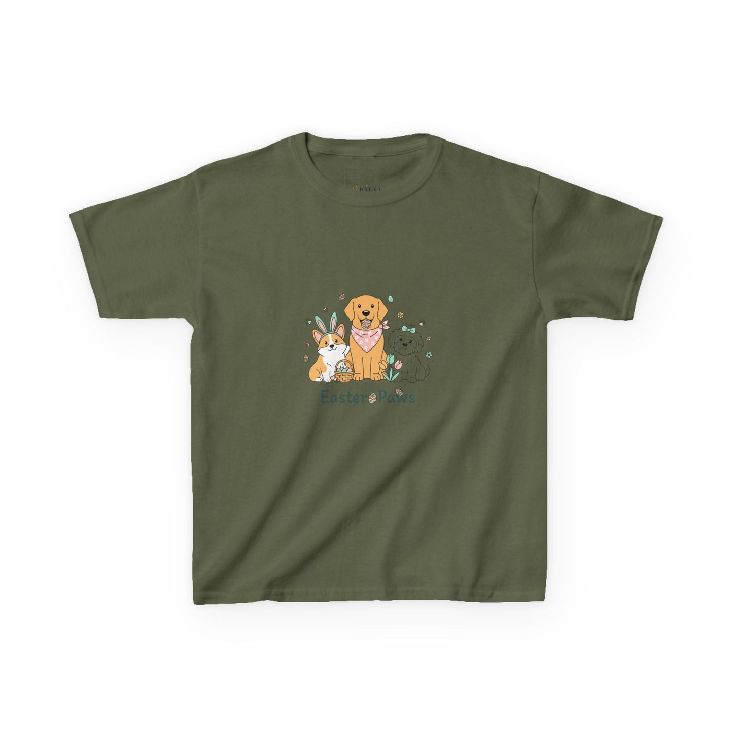 Kids T-Shirt — "Easter ePaws" Cute Puppy & Bunny Easter Tee - AKYCO