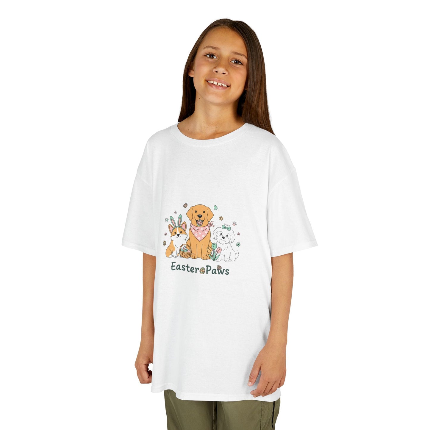 Kids T-Shirt — "Easter ePaws" Cute Puppy & Bunny Easter Tee - AKYCO