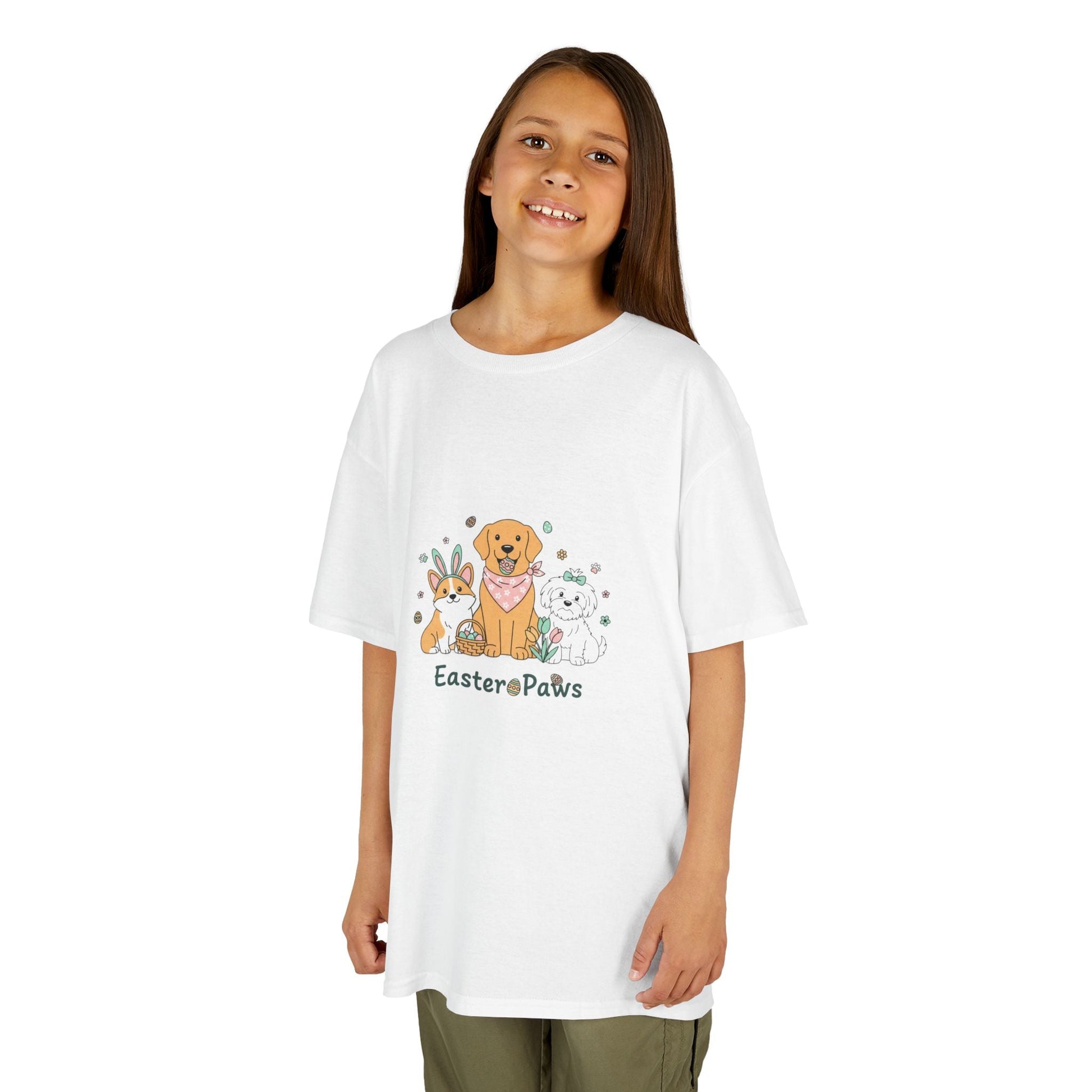 Kids T-Shirt — "Easter ePaws" Cute Puppy & Bunny Easter Tee - AKYCO
