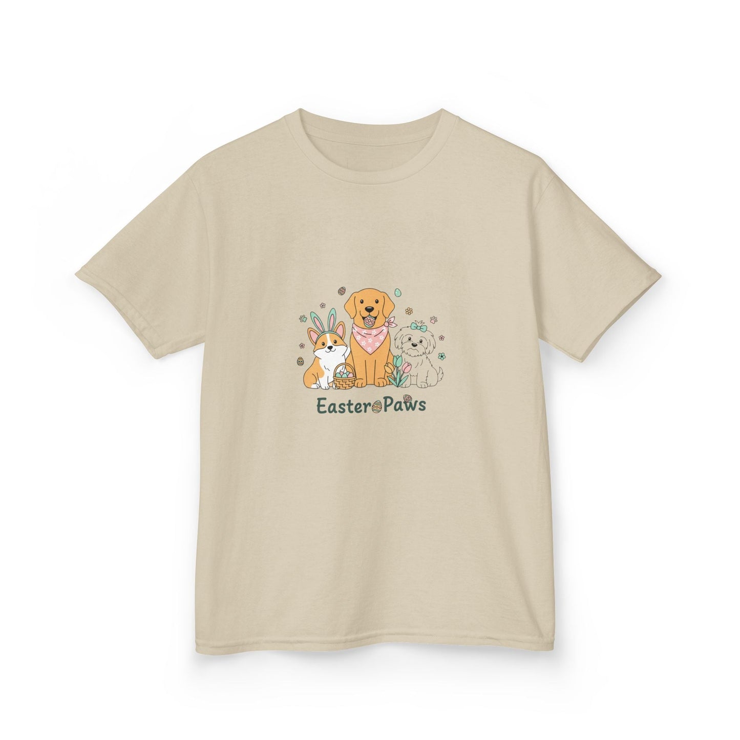 Kids T-Shirt — "Easter ePaws" Cute Puppy & Bunny Easter Tee - AKYCO
