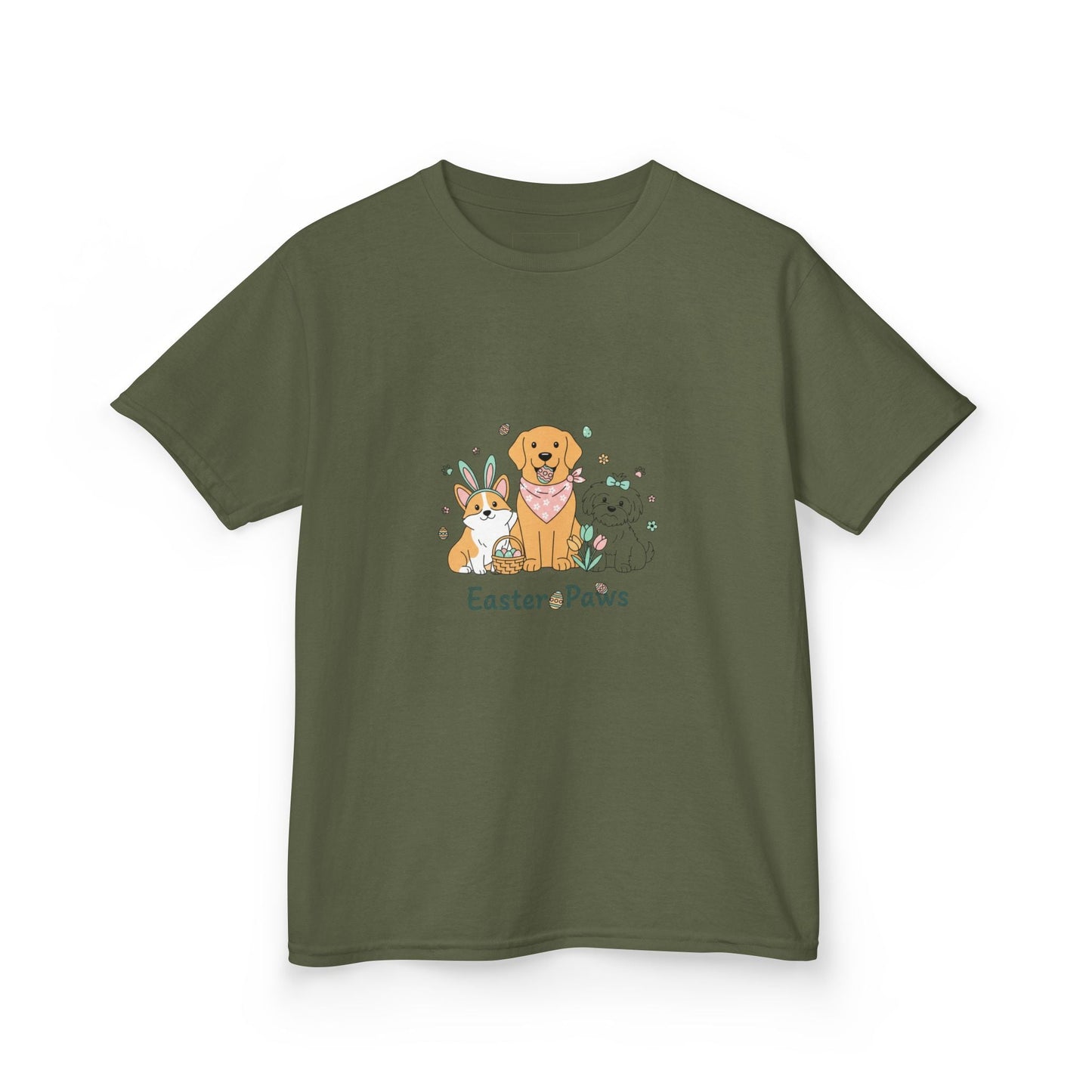 Kids T-Shirt — "Easter ePaws" Cute Puppy & Bunny Easter Tee - AKYCO