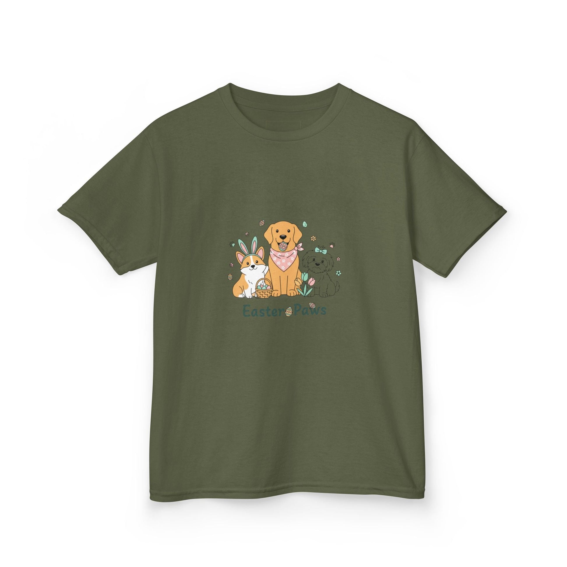 Kids T-Shirt — "Easter ePaws" Cute Puppy & Bunny Easter Tee - AKYCO
