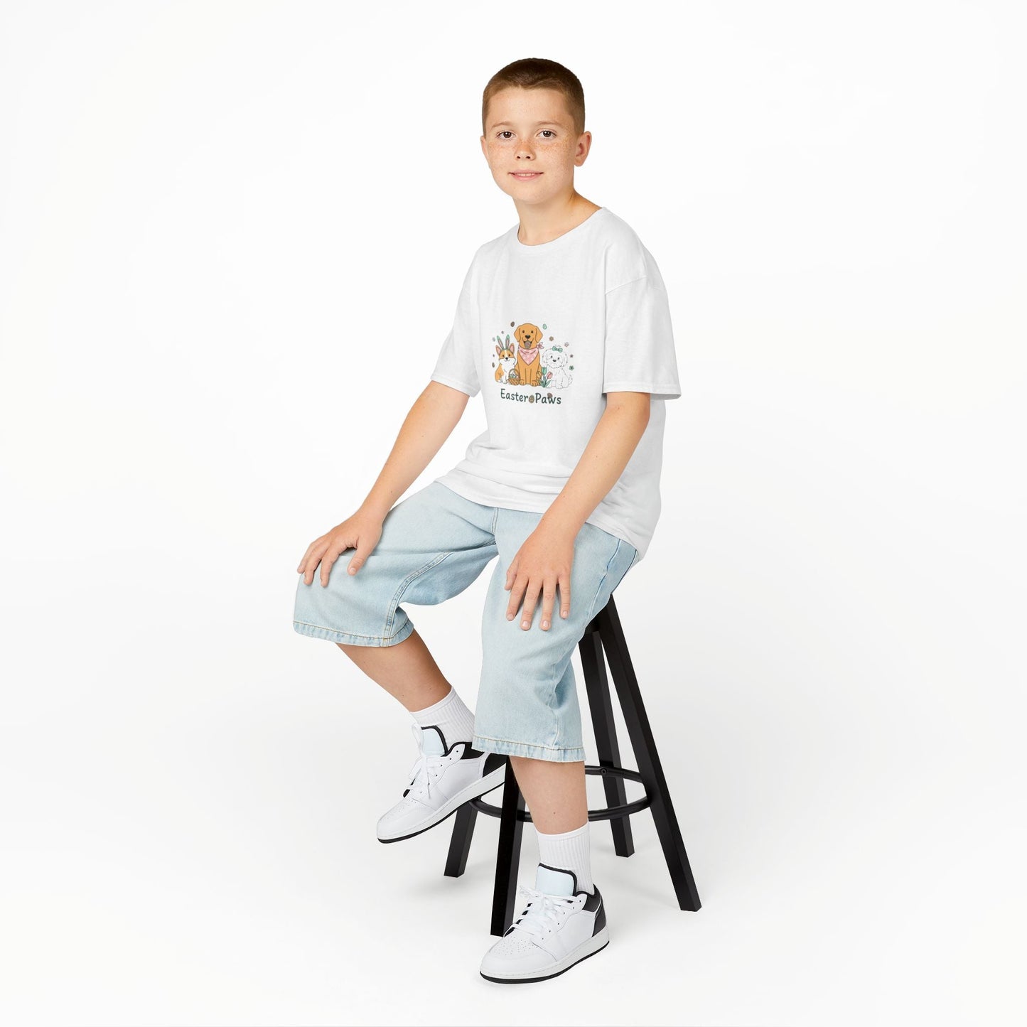 Kids T-Shirt — "Easter ePaws" Cute Puppy & Bunny Easter Tee - AKYCO