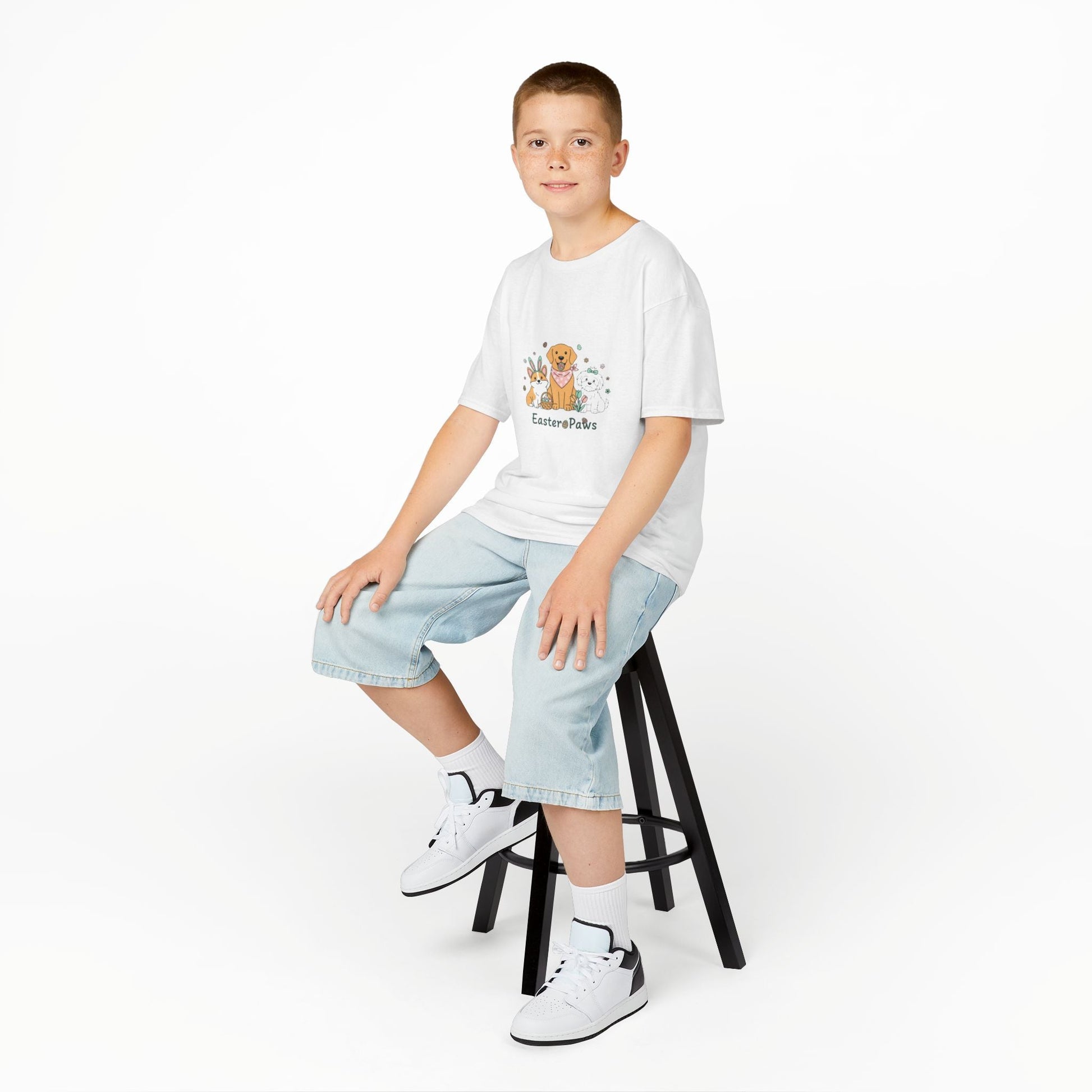 Kids T-Shirt — "Easter ePaws" Cute Puppy & Bunny Easter Tee - AKYCO