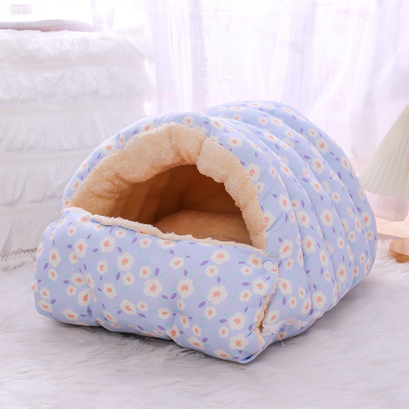 Letto Caldo per Gatti e Cani in Velluto – Cuccia Morbida con Sacco a Pelo per Comfort e Calore - Aky & Co.