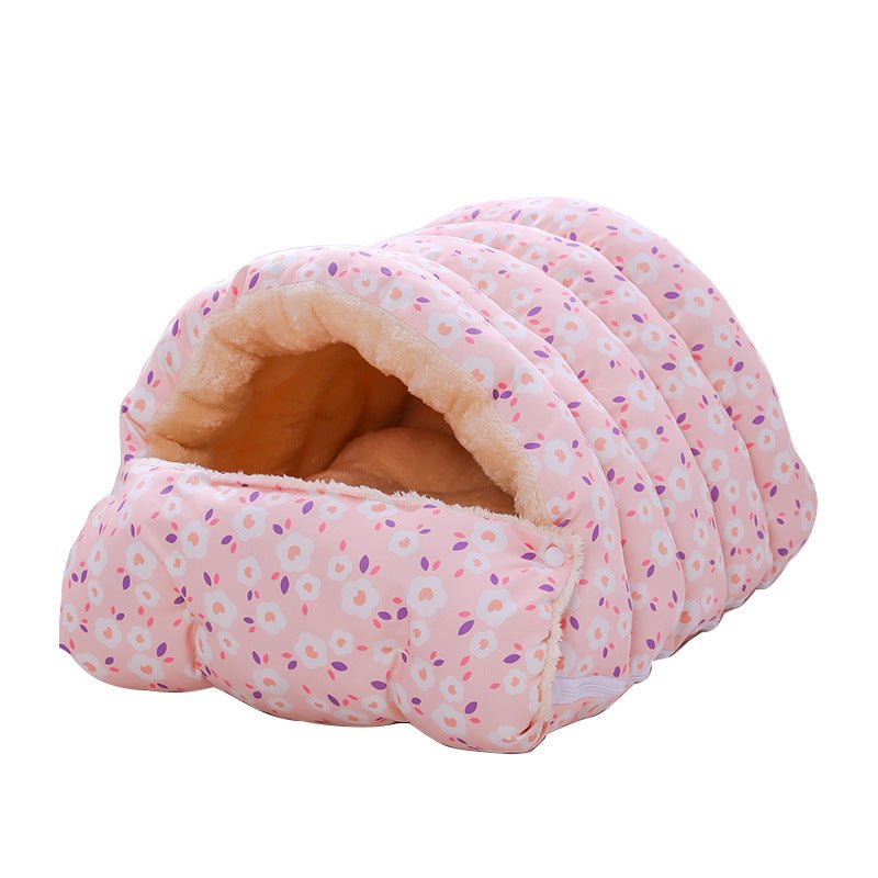 Letto Caldo per Gatti e Cani in Velluto – Cuccia Morbida con Sacco a Pelo per Comfort e Calore - Aky & Co.