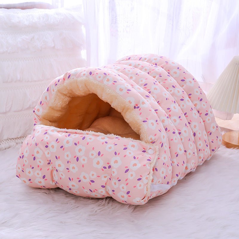 Letto Caldo per Gatti e Cani in Velluto – Cuccia Morbida con Sacco a Pelo per Comfort e Calore - Aky & Co.