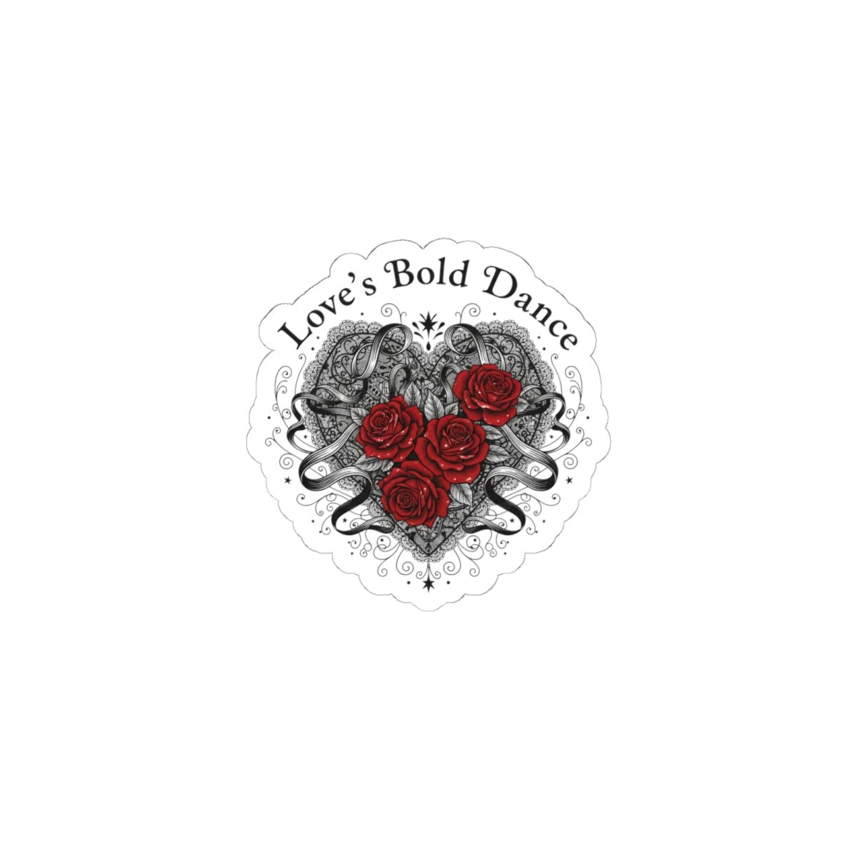 Love's Bold Dance Heart Sticker | gothic romance, 80s nostalgia - AKYCO