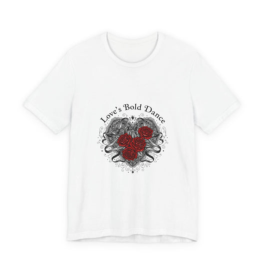 Maglietta gothic romance San Valentino con cuori e rose rosse