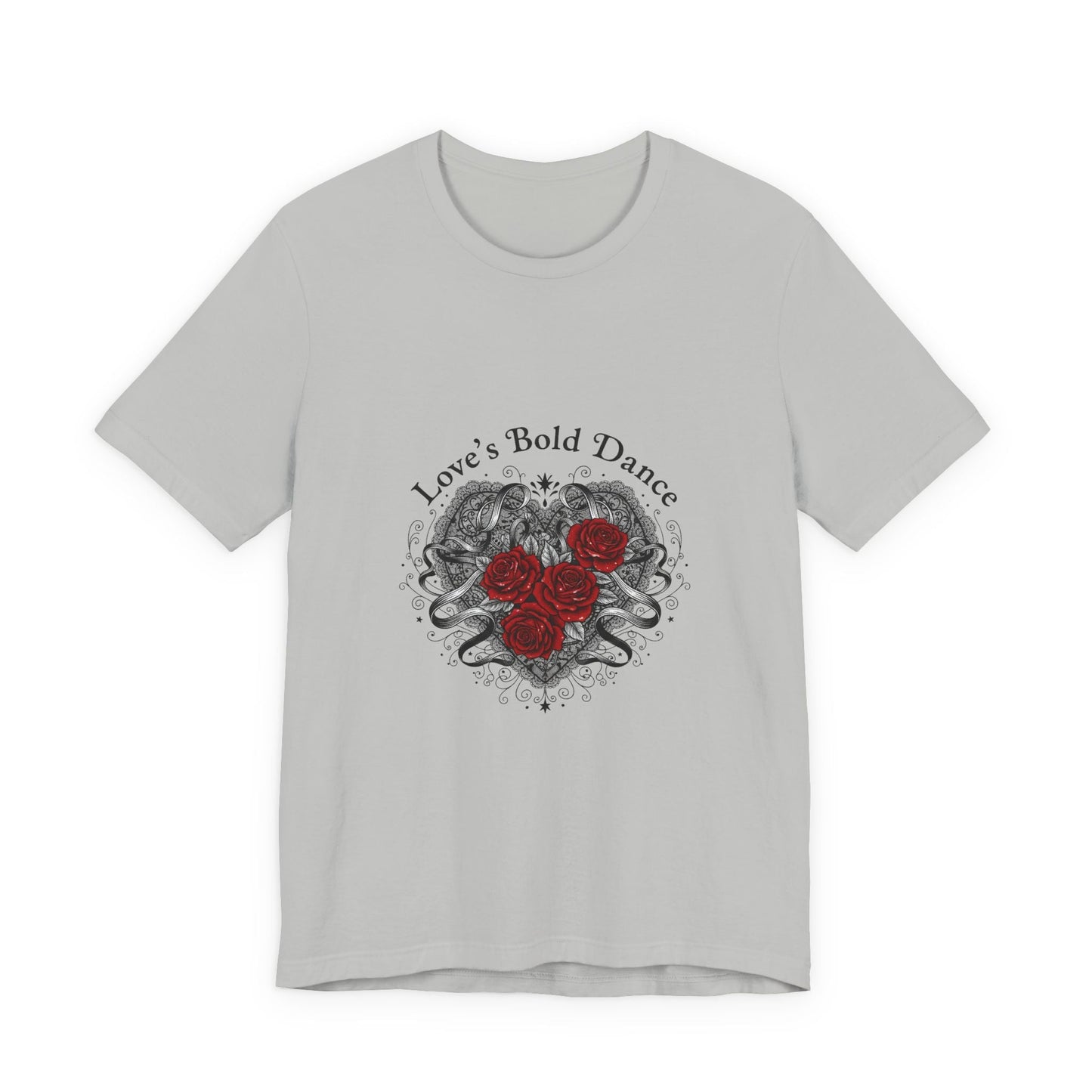 Maglietta San Valentino con filigrane ornate e cuori