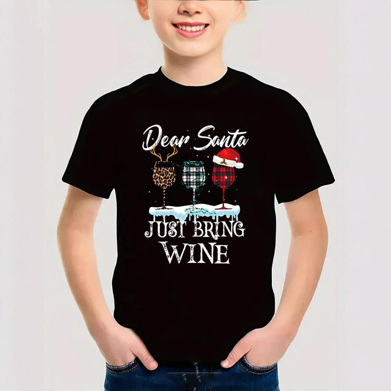 Maglietta natalizia in cotone per bambini – Unisex, maniche corte - AKYCO