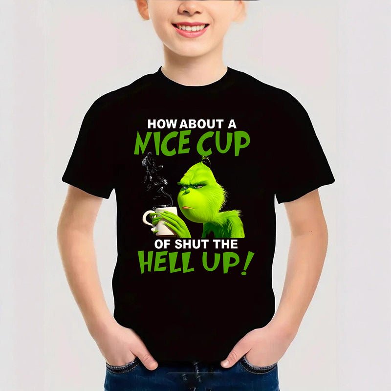 Maglietta natalizia in cotone per bambini – Unisex, maniche corte - AKYCO