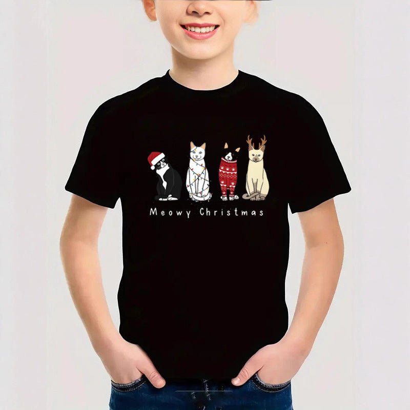 Maglietta natalizia in cotone per bambini – Unisex, maniche corte - AKYCO