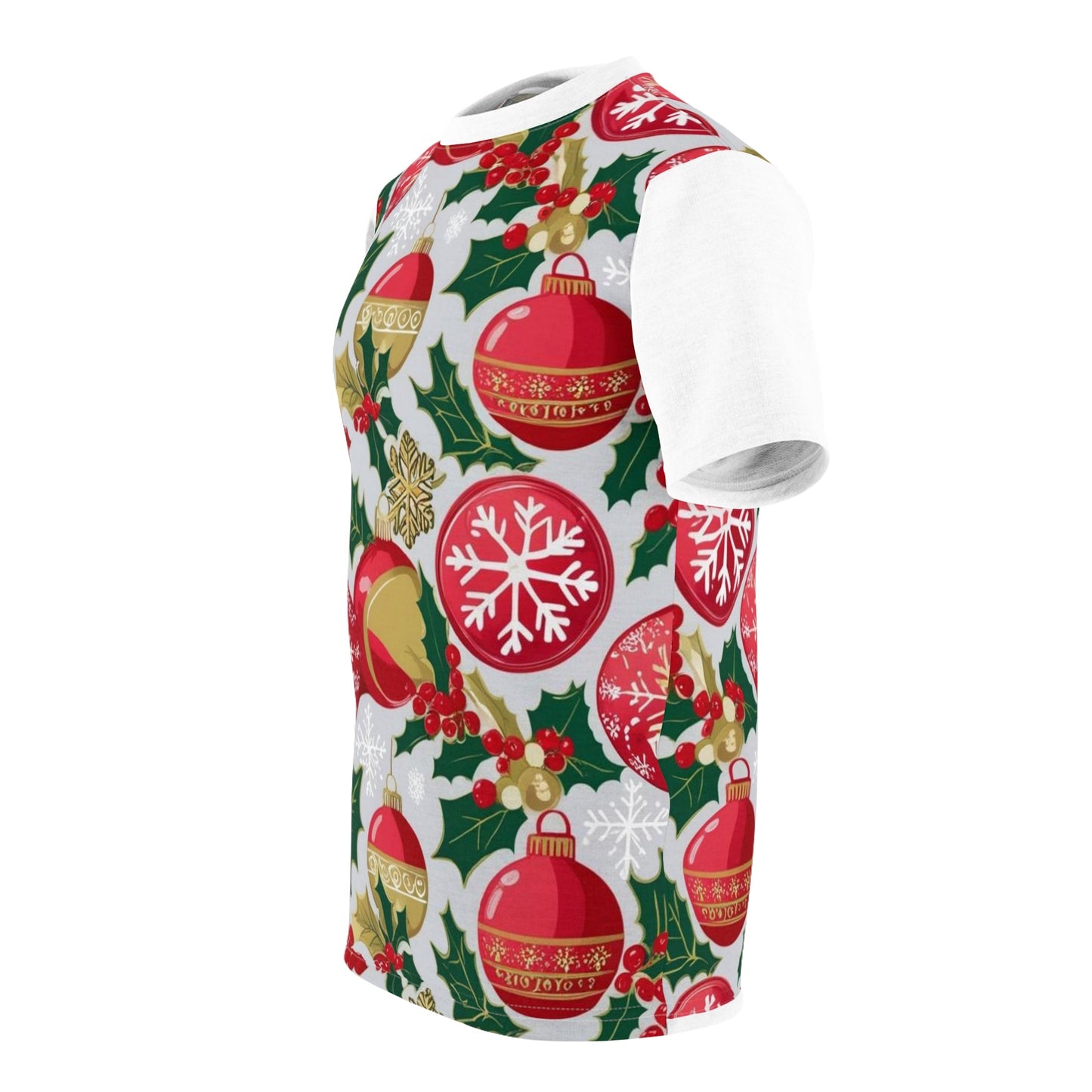 Maglietta Unisex Festiva con Ornamenti e Agrifoglio - AKYCO