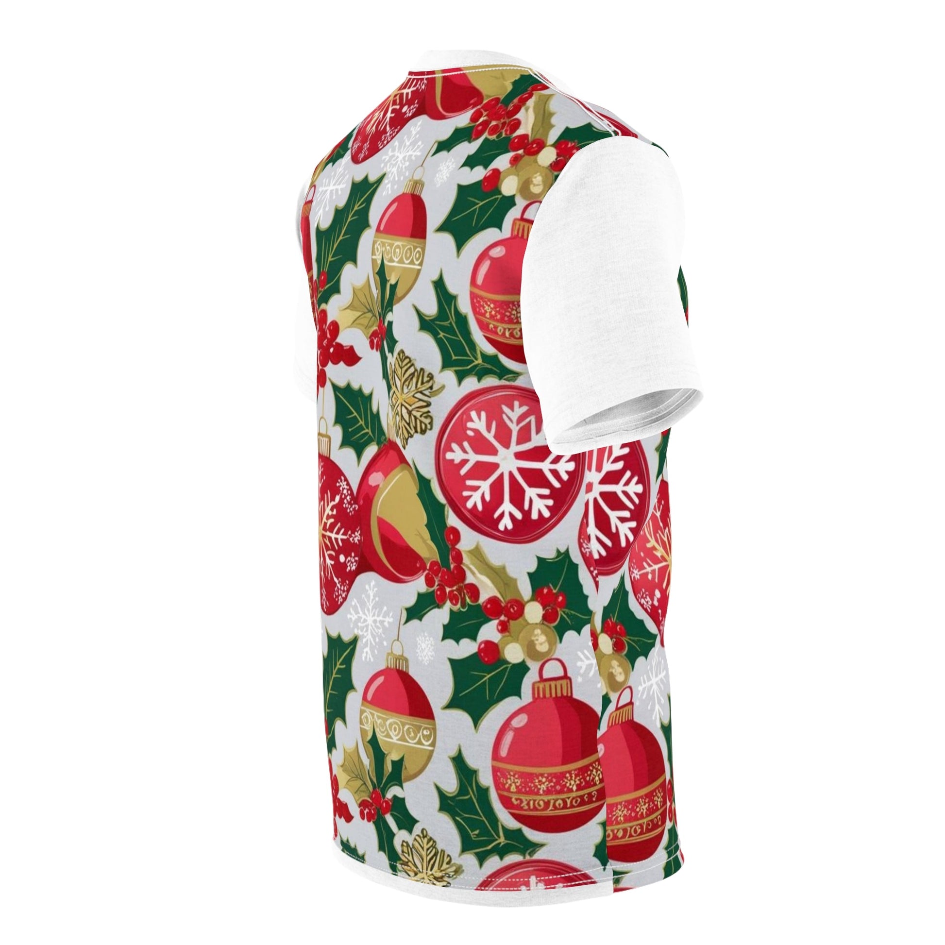 Maglietta Unisex Festiva con Ornamenti e Agrifoglio - AKYCO