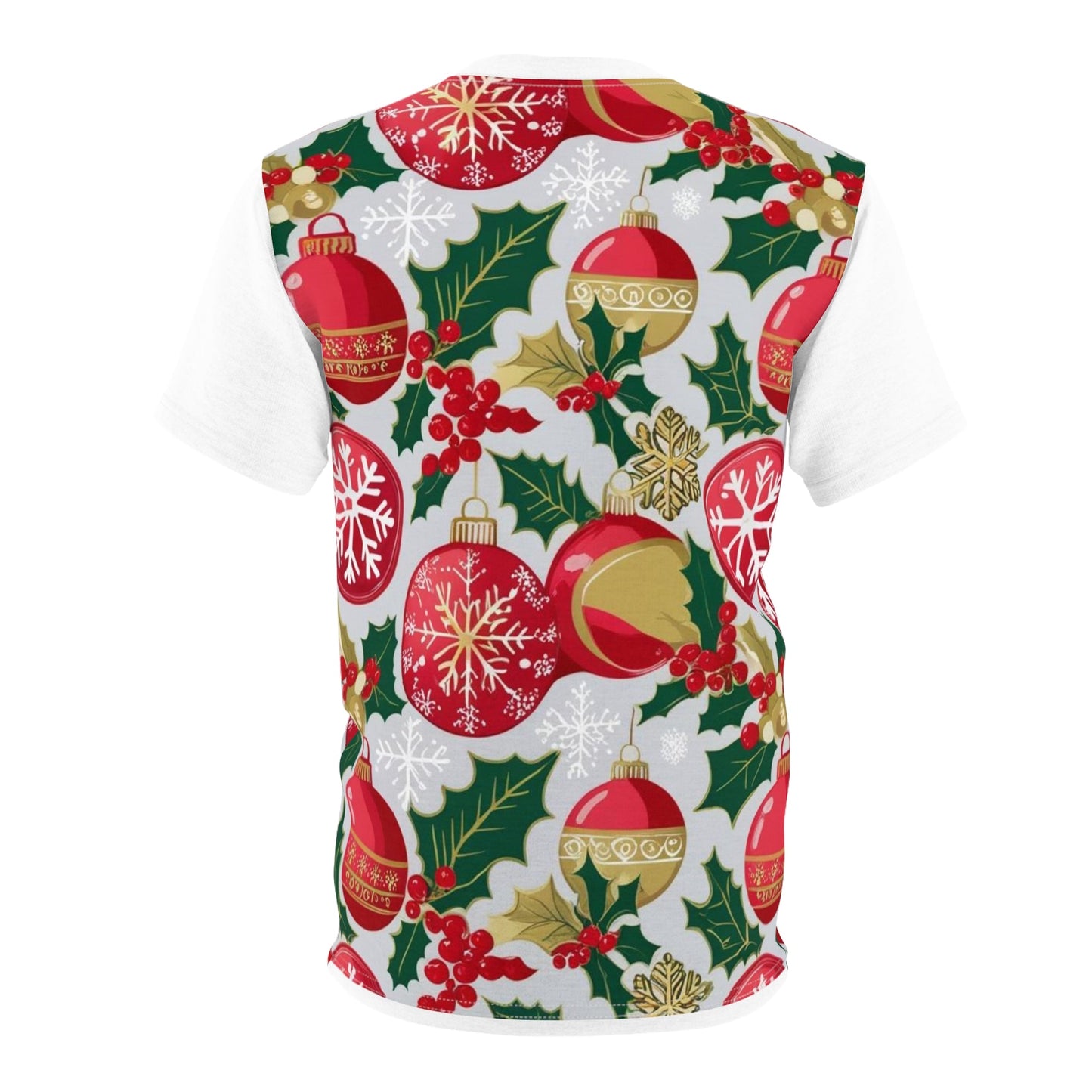 Maglietta Unisex Festiva con Ornamenti e Agrifoglio - AKYCO