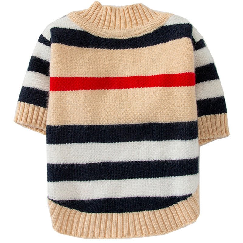 Maglione lavorato a maglia a righe per cuccioli di cane di autunno e inverno, cardigan per cani di piccola e media taglia, vestiti a due zampe, abbigliamento invernale sottile - Aky & Co.