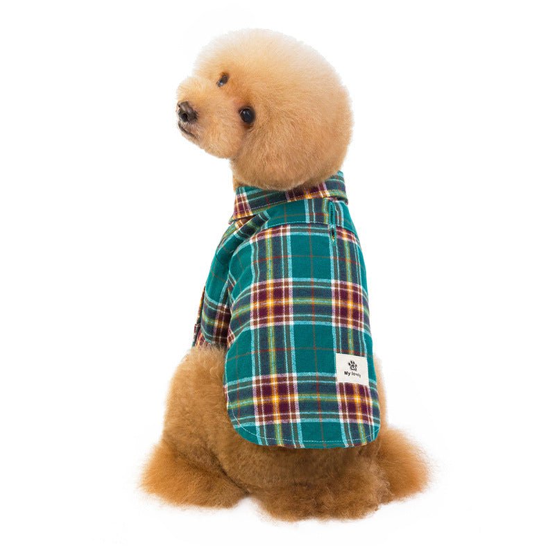 Pet Leisure Plaid Shirt Pet Clothes Shirt - Aky & Co.