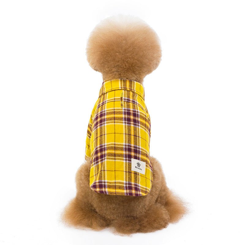 Pet Leisure Plaid Shirt Pet Clothes Shirt - Aky & Co.