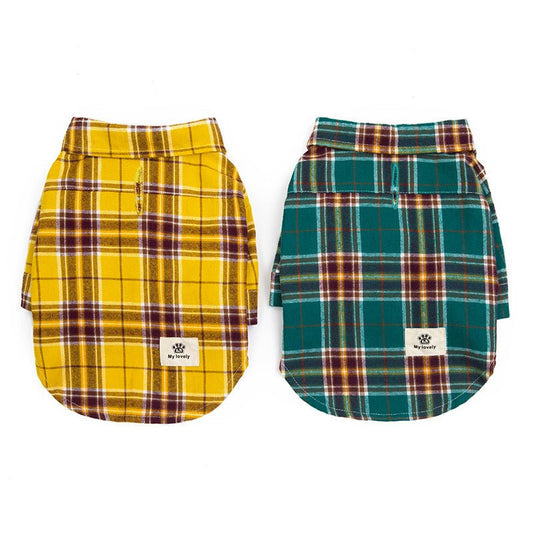 Pet Leisure Plaid Shirt Pet Clothes Shirt - Aky & Co.