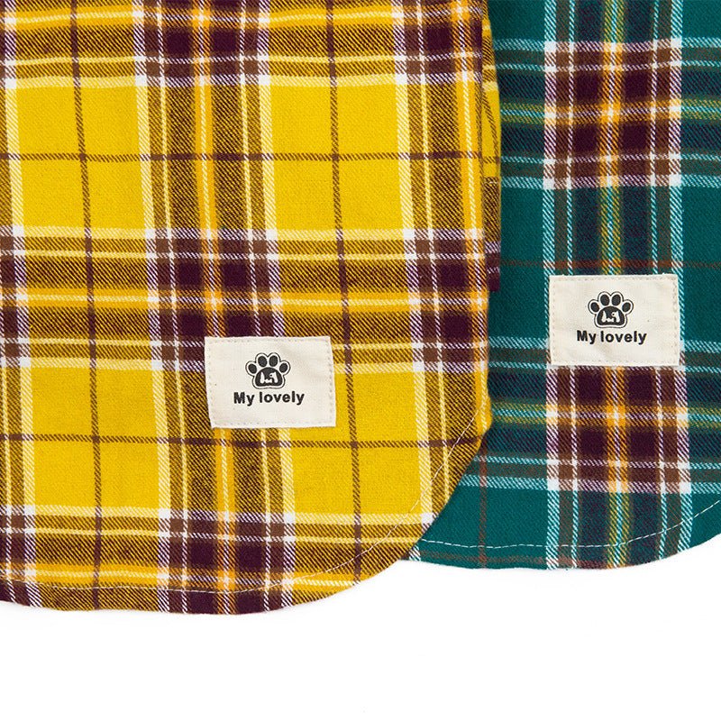 Pet Leisure Plaid Shirt Pet Clothes Shirt - Aky & Co.