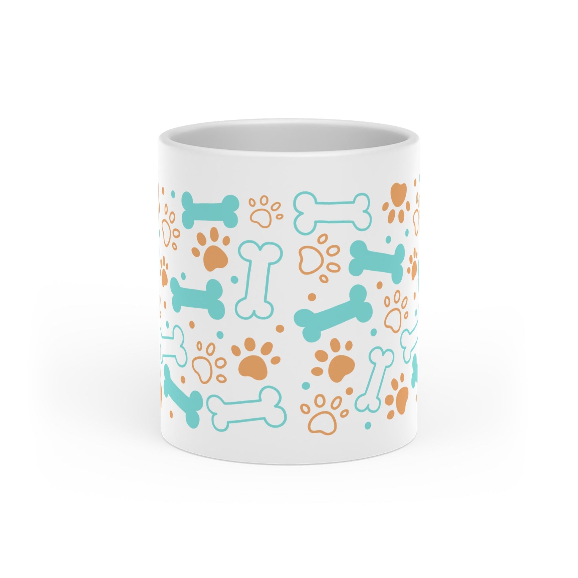 Pet Lover's Heart - Shaped Mug with Bones and Paw Prints - AKYCO