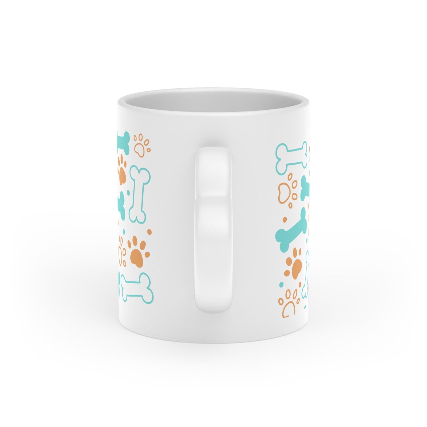Pet Lover's Heart - Shaped Mug with Bones and Paw Prints - AKYCO