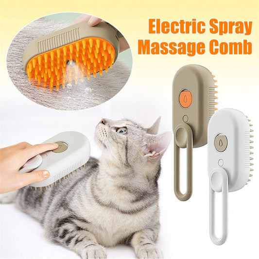 Spazzola a Vapore 3 in 1 per Cani e Gatti – Pettine Elettrico Spray per Massaggio, Toelettatura e Rimozione Peli - Aky & Co.