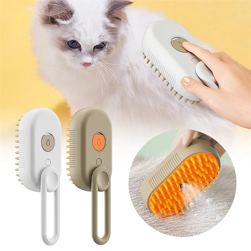 Spazzola a Vapore 3 in 1 per Cani e Gatti – Pettine Elettrico Spray per Massaggio, Toelettatura e Rimozione Peli - Aky & Co.