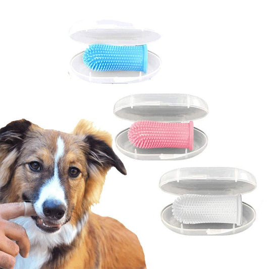 Spazzolino da denti per cani Pet Finger Set Pulizia dei denti Cura Spazzolino da denti per cani Silicone Dito Spazzolatura - Aky & Co.